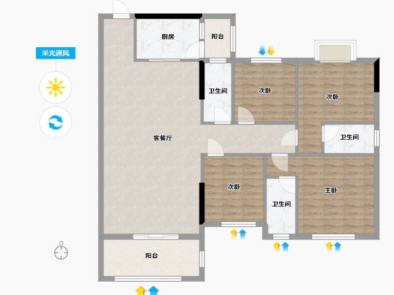 广东省-汕尾市-领航花园-122.18-户型库-采光通风