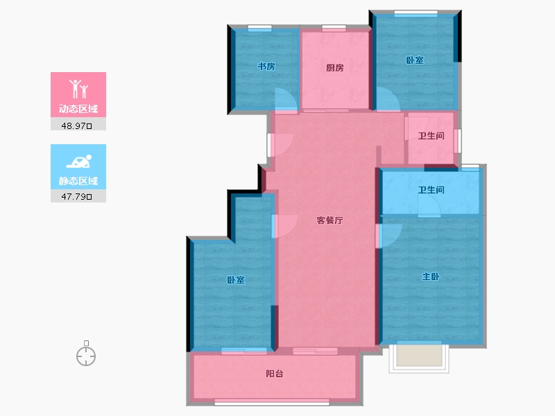 浙江省-宁波市-涌潮印-90.00-户型库-动静分区