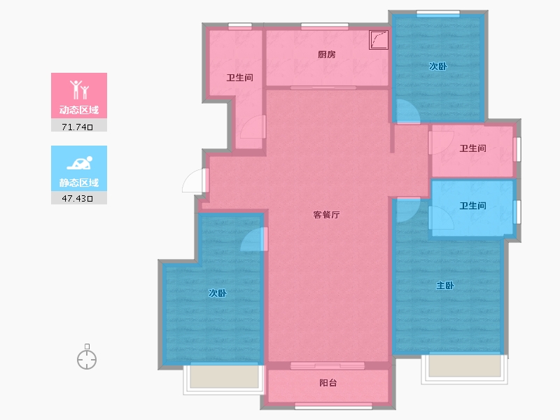 天津-天津市-云水园-107.00-户型库-动静分区