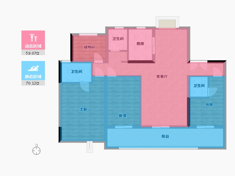 江苏省-苏州市-湖悦天境-136.00-户型库-动静分区