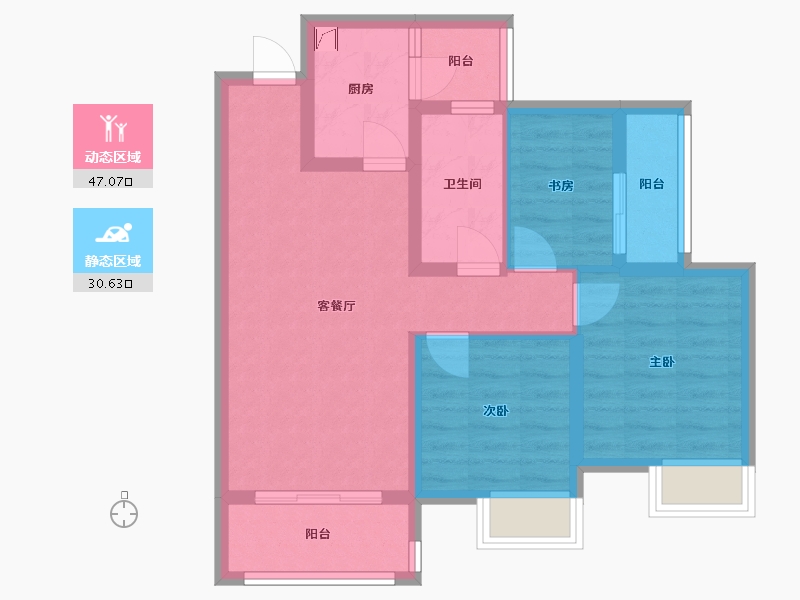 四川省-广元市-和信凤凰世纪城·海棠华庭-86.00-户型库-动静分区