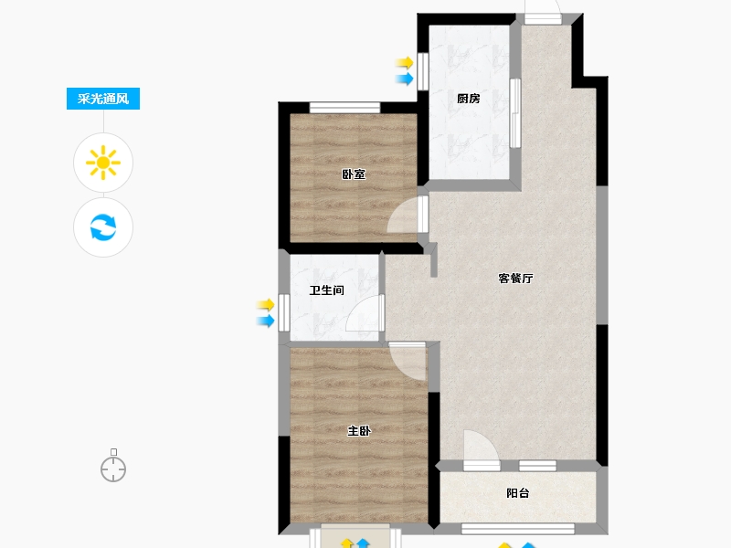 山西省-太原市-万科如园-73.00-户型库-采光通风