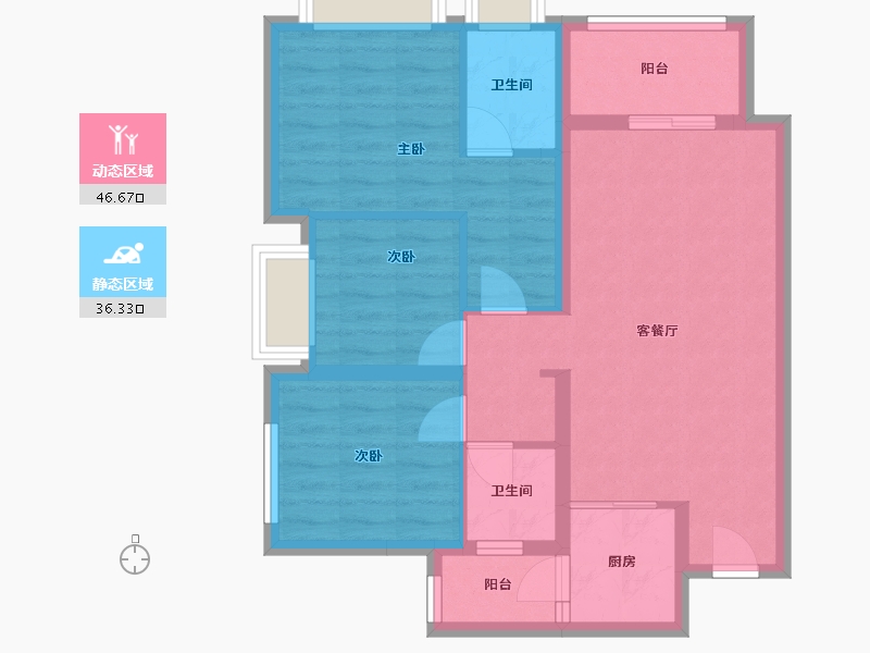 贵州省-铜仁市-桐达山居-80.42-户型库-动静分区