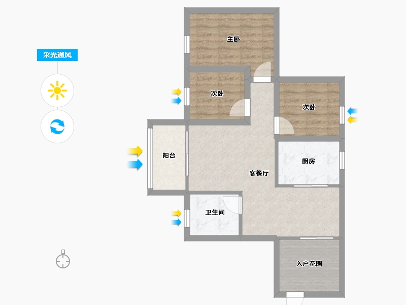 广东省-深圳市-翠枫豪园-64.67-户型库-采光通风