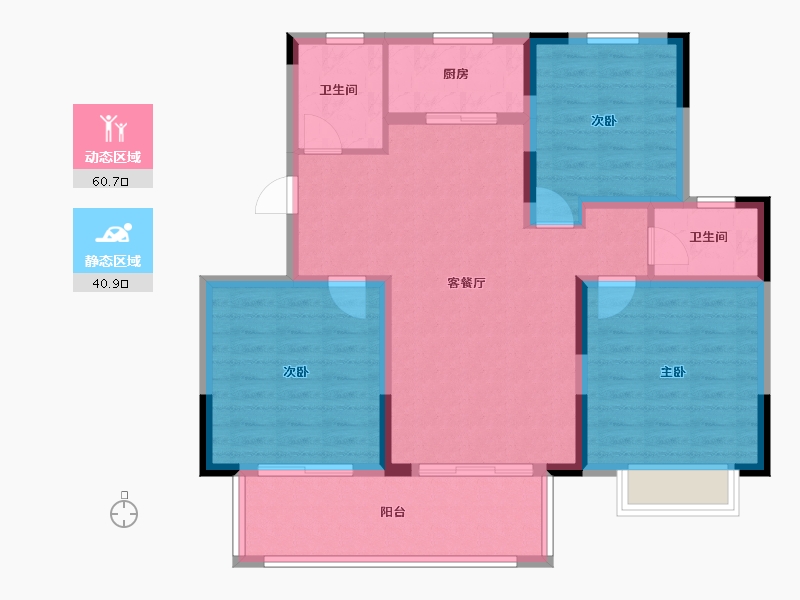 安徽省-宿州市-泗县清华玺园-91.00-户型库-动静分区