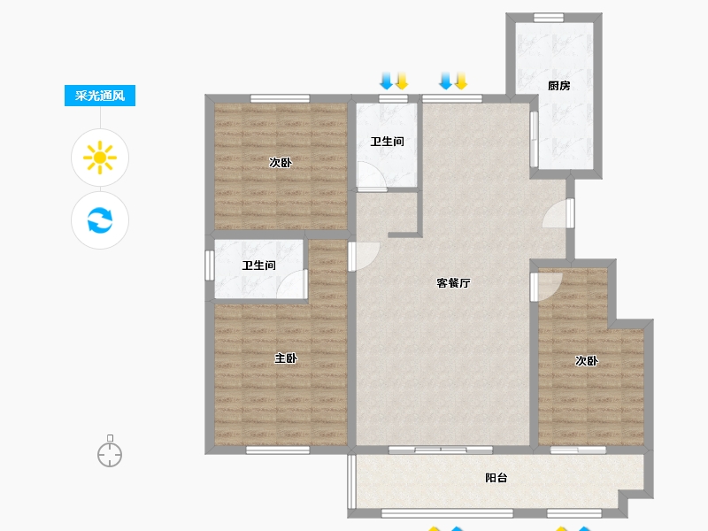 山东省-济南市-东方樾-120.00-户型库-采光通风