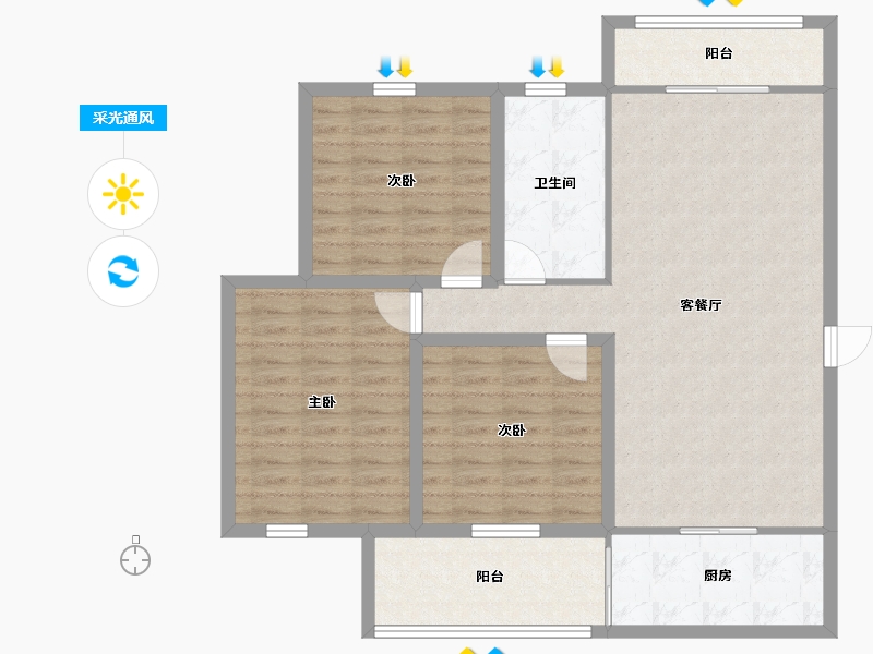 广东省-深圳市-碧湖花园(龙岗)-104.03-户型库-采光通风