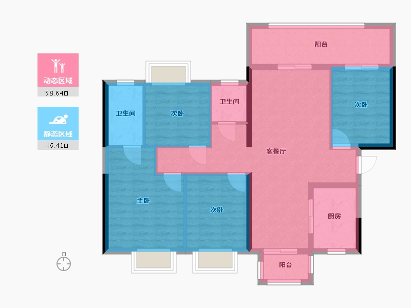 广西壮族自治区-南宁市-保利领秀前城-98.00-户型库-动静分区