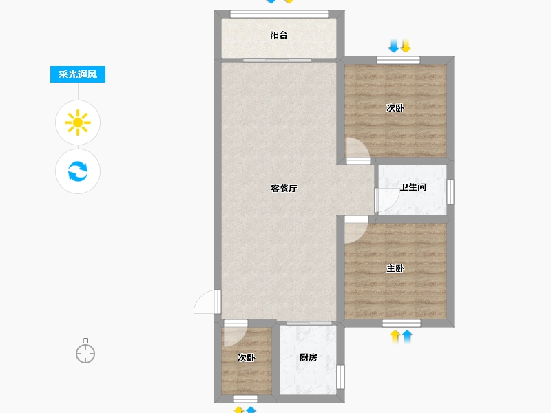 广东省-深圳市-碧湖花园(龙岗)-73.20-户型库-采光通风