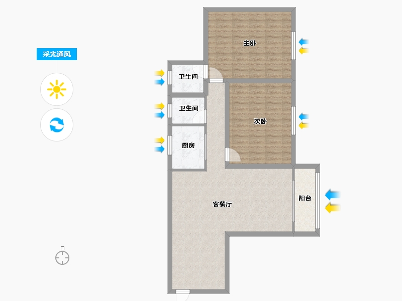 广东省-深圳市-翠枫豪园-91.36-户型库-采光通风