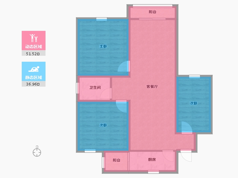 广东省-深圳市-碧湖花园(龙岗)-78.61-户型库-动静分区