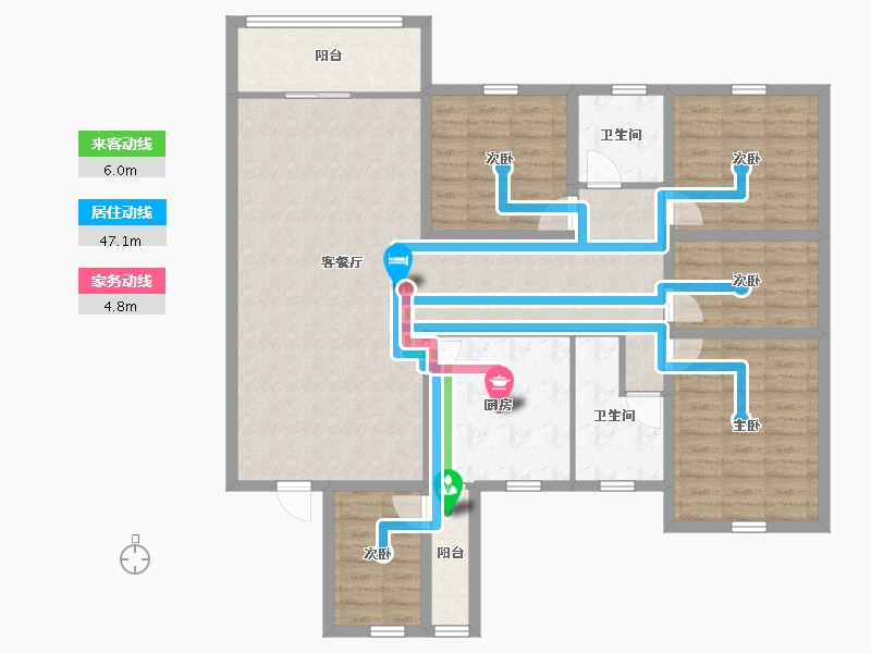 广东省-深圳市-碧湖花园(龙岗)-130.43-户型库-动静线