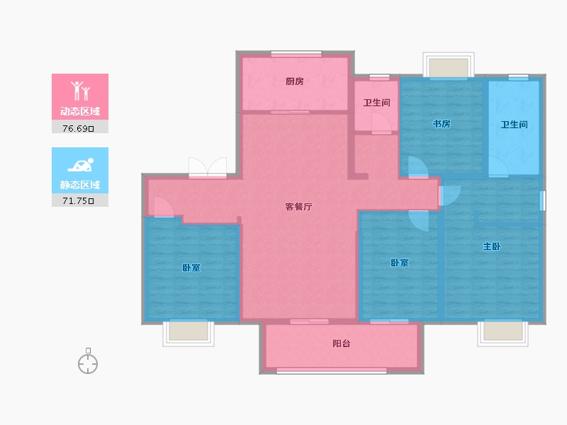 江苏省-徐州市-龙玺湾-134.00-户型库-动静分区