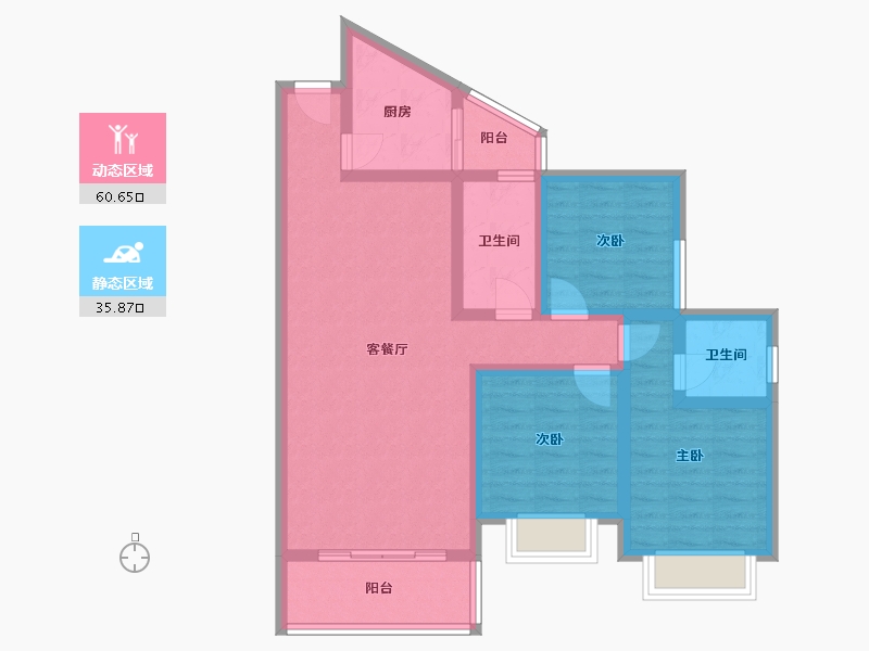 贵州省-遵义市-美域中央三期-95.00-户型库-动静分区