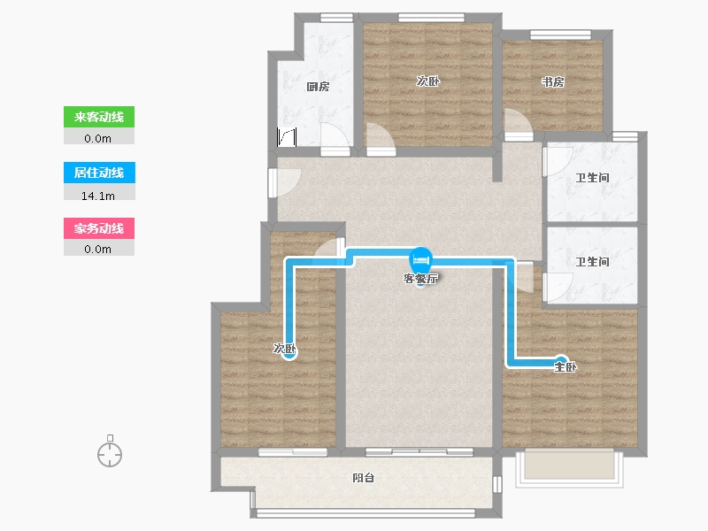 江苏省-镇江市-中昂璟院-116.00-户型库-动静线