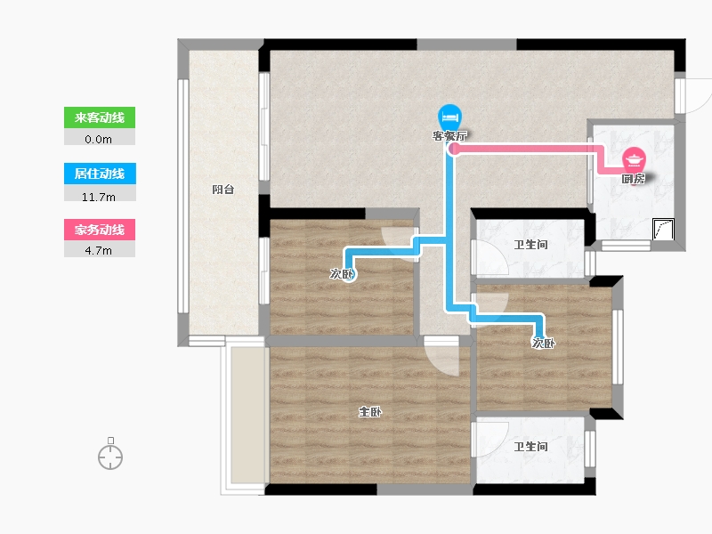 浙江省-台州市-金科世茂·玉澜府-97.00-户型库-动静线