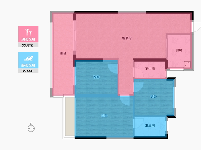 浙江省-台州市-金科世茂·玉澜府-97.00-户型库-动静分区