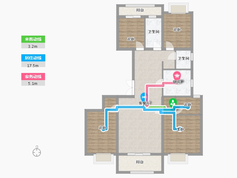 云南省-昆明市-景睿小区-128.00-户型库-动静线