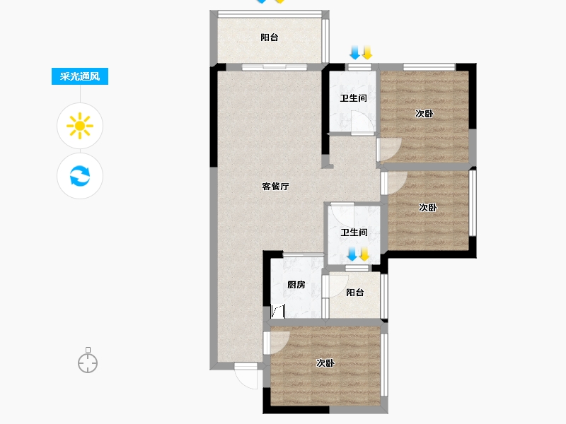 四川省-南充市-满投御江云邸-87.00-户型库-采光通风