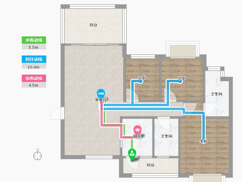 广东省-惠州市-中洲河谷花园-90.00-户型库-动静线