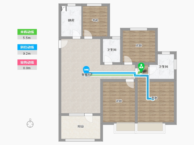 安徽省-马鞍山市-大溪地伊顿庄园-103.00-户型库-动静线