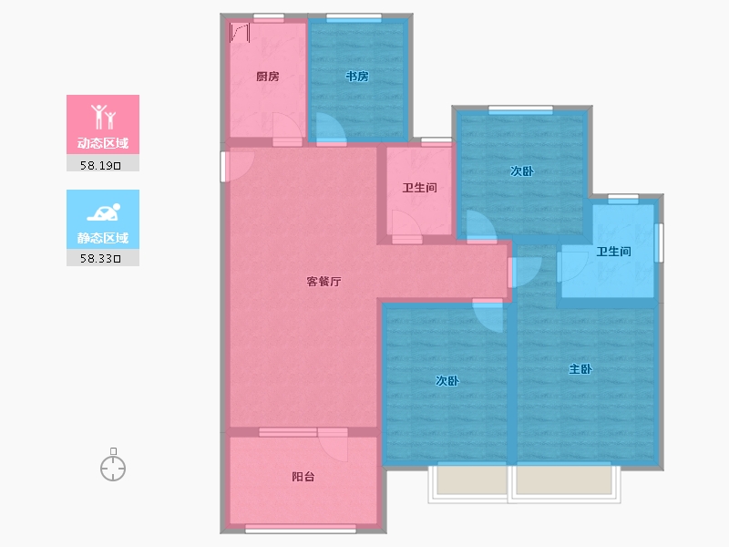 安徽省-马鞍山市-大溪地伊顿庄园-103.00-户型库-动静分区