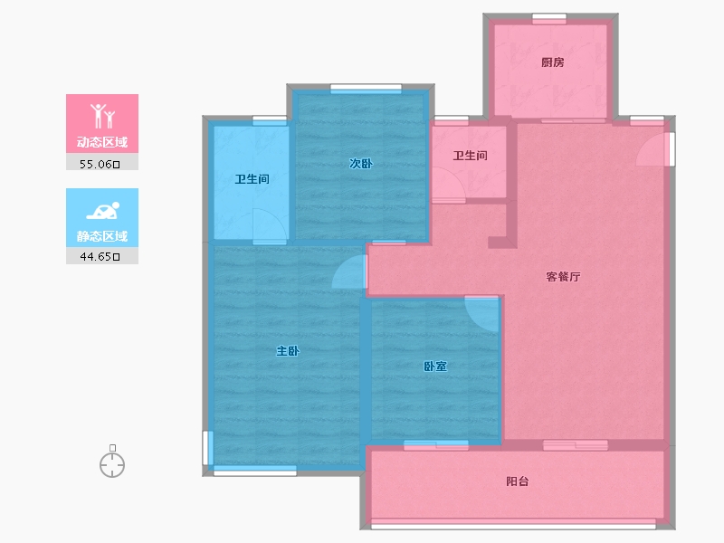 福建省-宁德市-中建平安里-90.00-户型库-动静分区