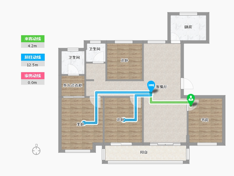 浙江省-绍兴市-天成锦望-104.00-户型库-动静线