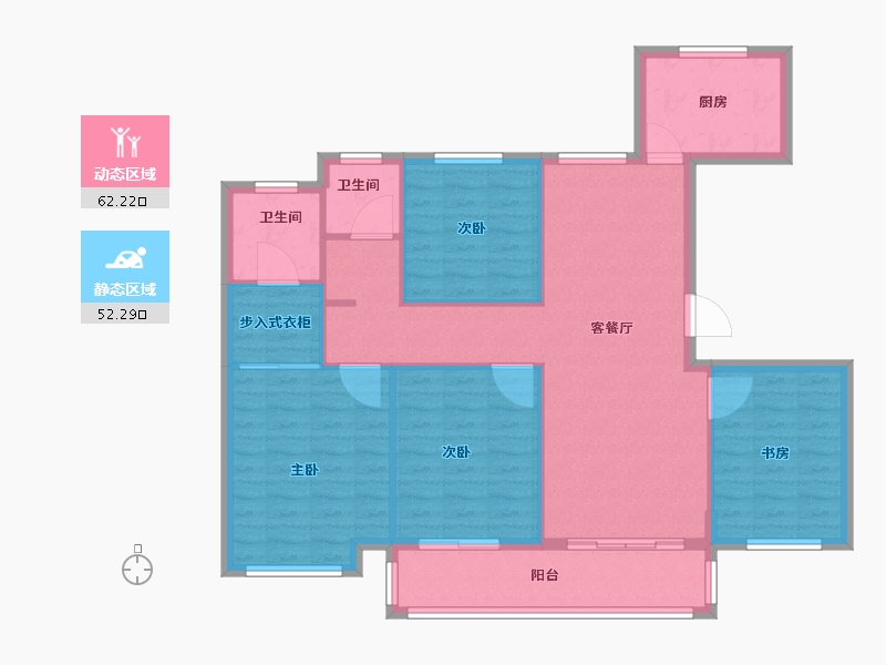 浙江省-绍兴市-天成锦望-104.00-户型库-动静分区