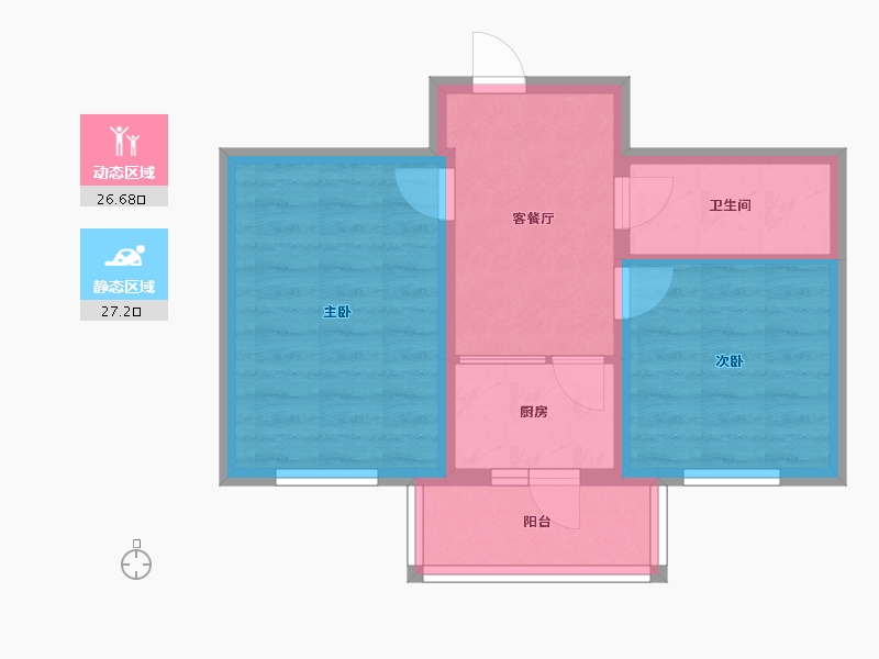 北京-北京市-义和庄北里-59.00-户型库-动静分区