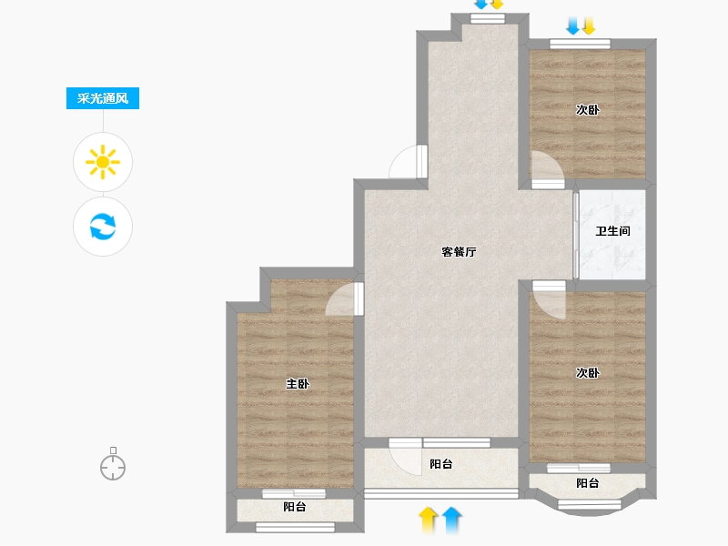 辽宁省-沈阳市-美地庄园-79.00-户型库-采光通风