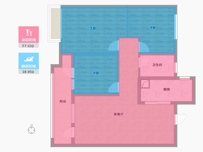 山东省-潍坊市-金大地·天泰城-85.00-户型库-动静分区