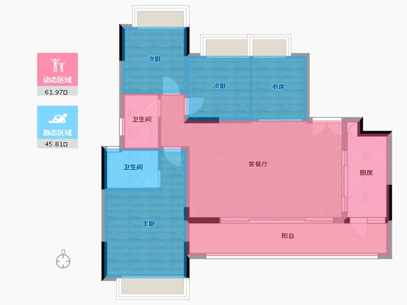 重庆-重庆市-泽京·南樾府-104.10-户型库-动静分区