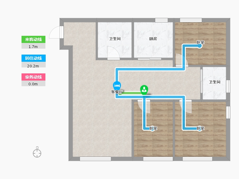 辽宁省-沈阳市-恬园小区-81.32-户型库-动静线