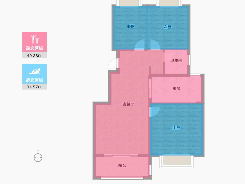 江苏省-南通市-橙园-76.00-户型库-动静分区