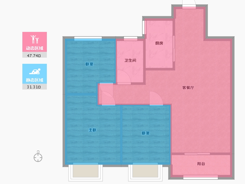 河北省-石家庄市-融创·栾州壹号-82.00-户型库-动静分区