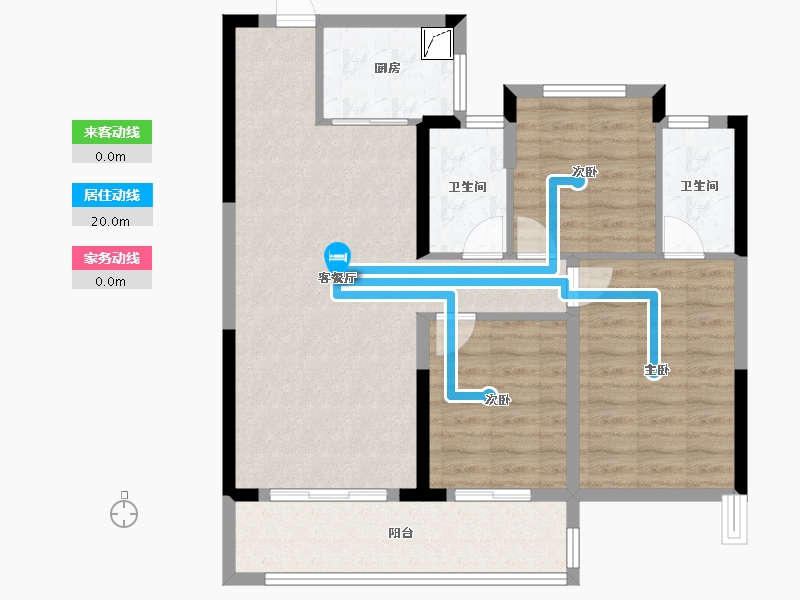 浙江省-台州市-金科世茂·玉澜府-97.00-户型库-动静线