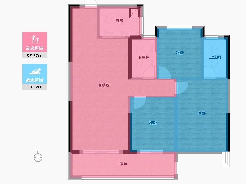 浙江省-台州市-金科世茂·玉澜府-97.00-户型库-动静分区