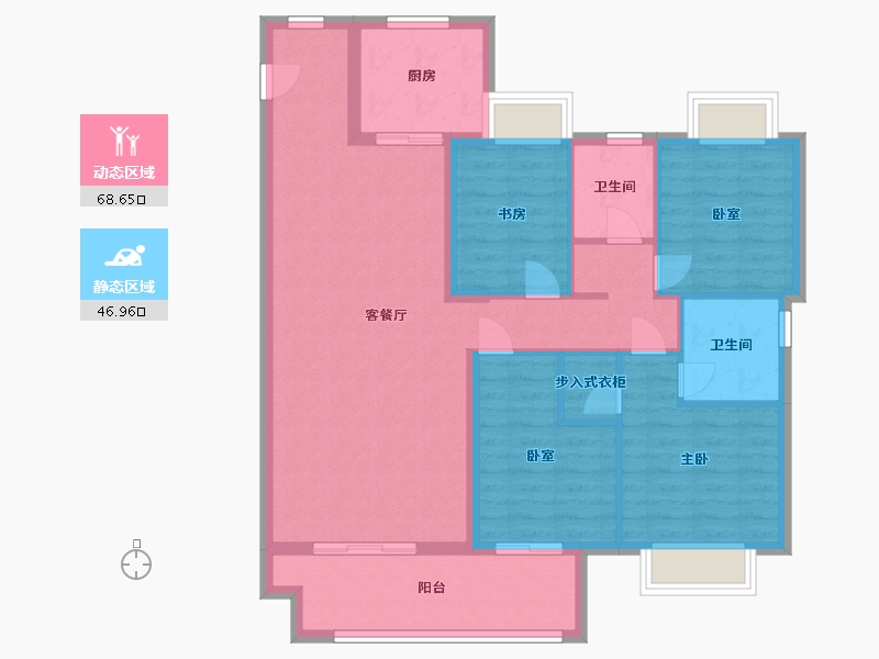 福建省-龙岩市-融创玖峯台-104.00-户型库-动静分区