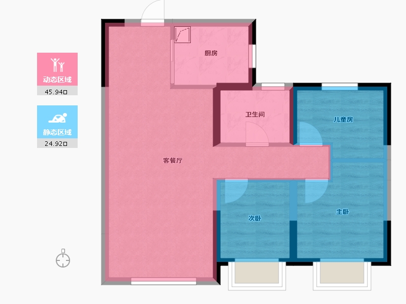 新疆维吾尔自治区-乌鲁木齐市-秦基澜城-70.00-户型库-动静分区