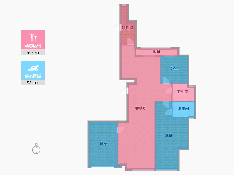 山东省-烟台市-启迪慧苑-122.00-户型库-动静分区