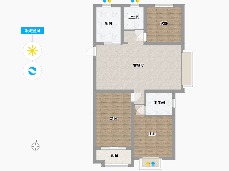 山东省-临沂市-润地新城-108.00-户型库-采光通风