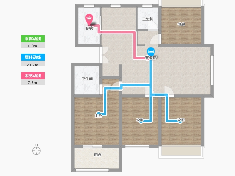 江苏省-宿迁市-泗洪景粼别院-111.66-户型库-动静线