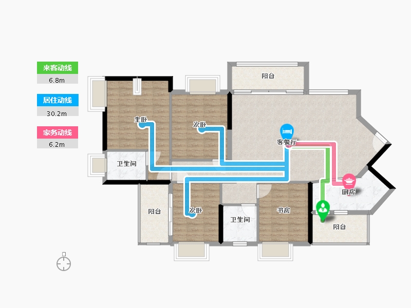 广西壮族自治区-柳州市-三江侗乡绿岸-125.00-户型库-动静线