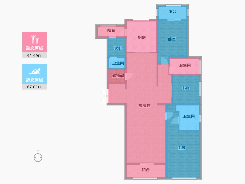 上海-上海市-百汇园三期180-144.00-户型库-动静分区