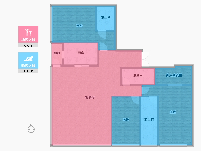 广东省-深圳市-京基御岭公馆1栋03户型-170.00-户型库-动静分区