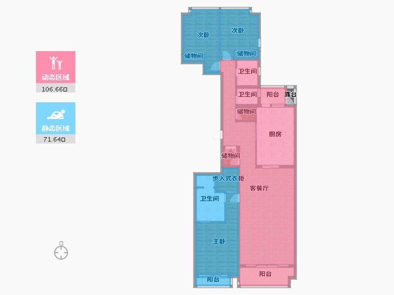 北京-北京市-主语家园-176.04-户型库-动静分区