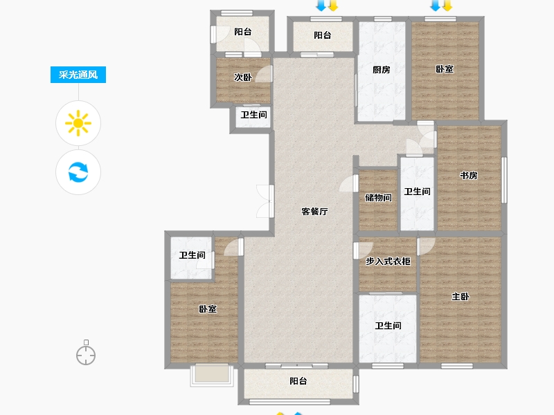 上海-上海市-百汇园-192.00-户型库-采光通风