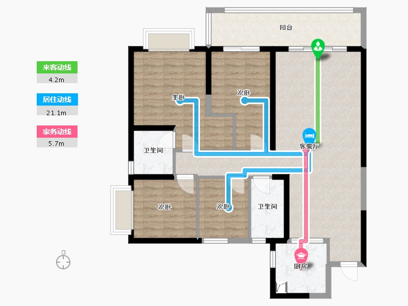 云南省-昆明市-碧桂园北城映像-116.00-户型库-动静线