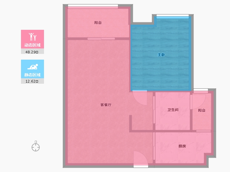 浙江省-宁波市-世茂·世界湾花园-南区-60.00-户型库-动静分区